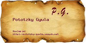 Pototzky Gyula névjegykártya