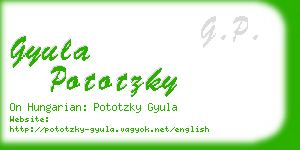 gyula pototzky business card